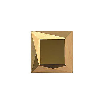Square Faceted Pointed Back (Doublets) Crystal Glass Stone, Blue 13 Transparent With Amber (000300-Amb), Czech Republic