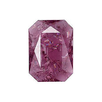 Octagon Faceted Pointed Back (Doublets) Crystal Glass Stone, Violet 8 Transparent Crackled (20040-Cr), Czech Republic