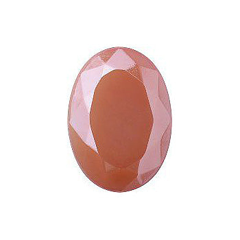 Oval Faceted Flat Back Crystal Glass Stone, Nude 2 Opaque With Blue Hematite (71100-B-Bh), Czech Republic