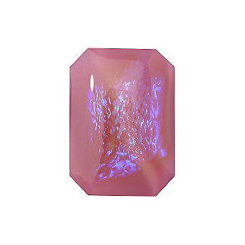 Octagon Cabochons Pointed Back Crystal Glass Stone, Pink 6 Mexico Opals (Mex-7410), Czech Republic