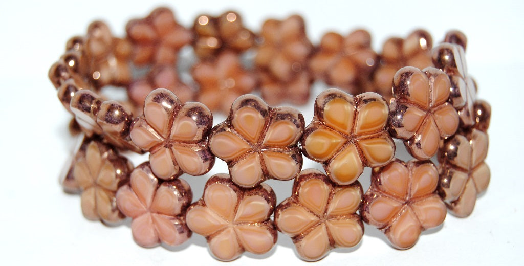 Table Cut Flower Beads, Opaque Pink Purple (74020 15726), Glass, Czech Republic