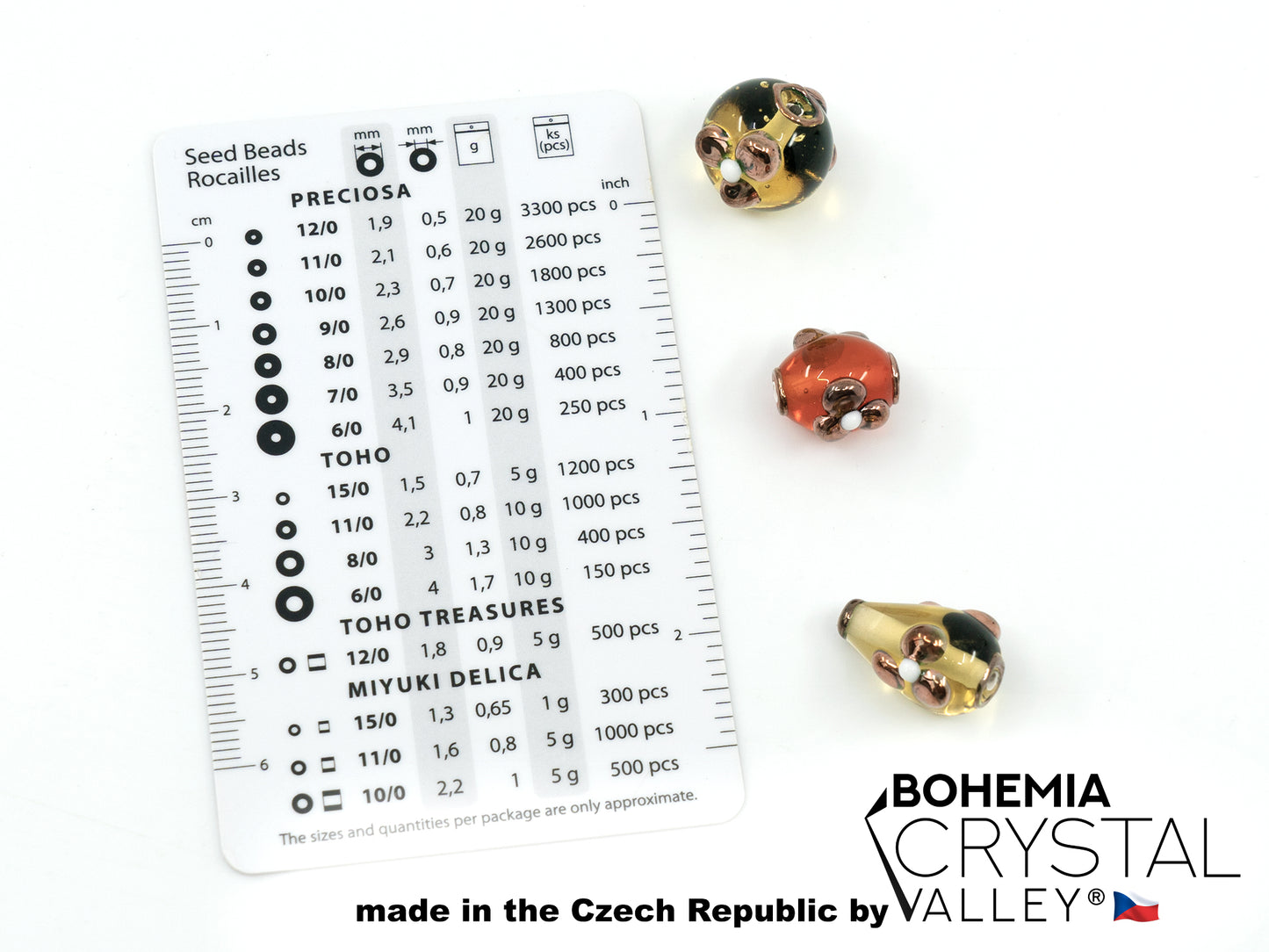 30 pcs Lampwork Beads 579 / Round (271-19-001), Handmade, Preciosa Glass, Czech Republic