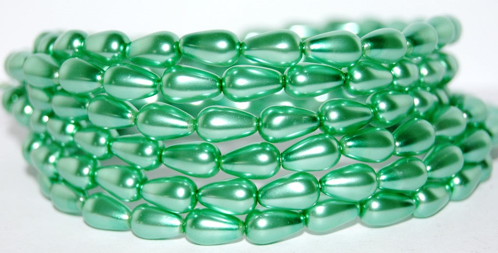 Pear Drop Pressed Glass Beads, 70455 (70455), Glass, Czech Republic