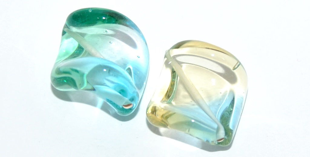 Leaf Lampwork Glass Handmade Beads, (F), Glass, Czech Republic