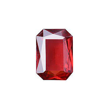 Octagon Faceted Pointed Back (Doublets) Crystal Glass Stone, Red 1 Transparent With Blue Hematite (70150-K-Bh), Czech Republic