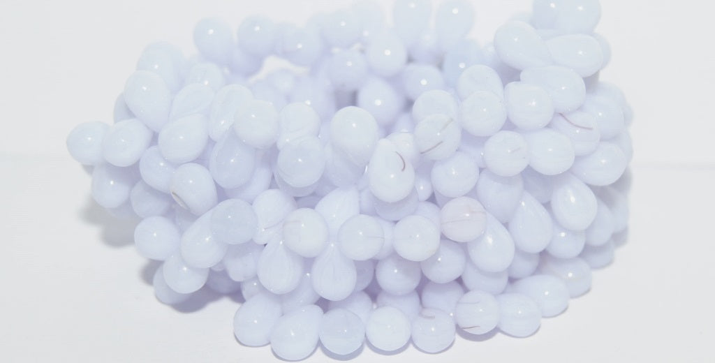 Pear Drop Pressed Glass Beads, Transparent Light Amethyst (21000), Glass, Czech Republic