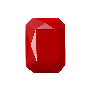 Octagon Faceted Pointed Back (Doublets) Crystal Glass Stone, Red 2 Opaque (93202), Czech Republic