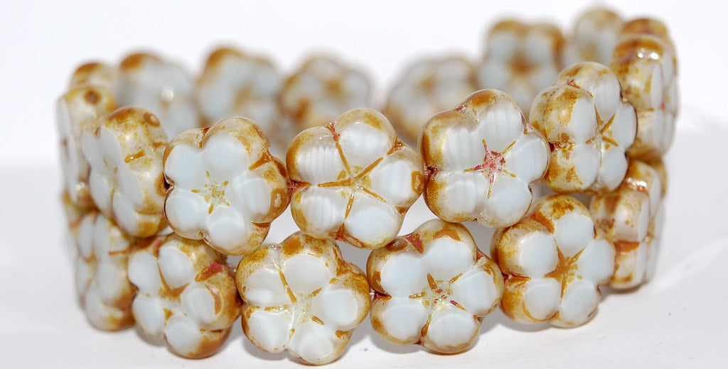 Table Cut Flower Beads, (46006 85800), Glass, Czech Republic