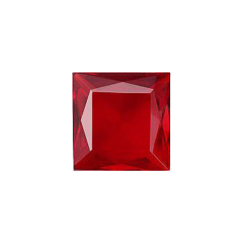 Square Faceted Pointed Back (Doublets) Crystal Glass Stone, Red 4 Transparent (90080), Czech Republic