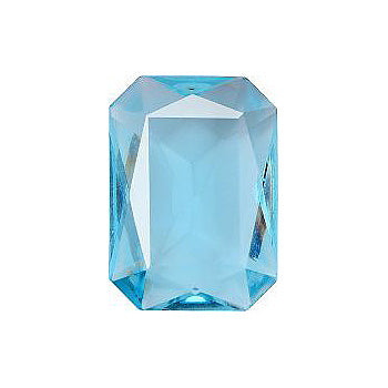 Octagon Faceted Pointed Back (Doublets) Crystal Glass Stone, Aqua Blue 1 Transparent (60010), Czech Republic