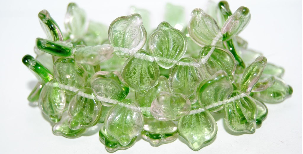 Leaf Petal Pressed Glass Beads, 57008 (57008), Glass, Czech Republic