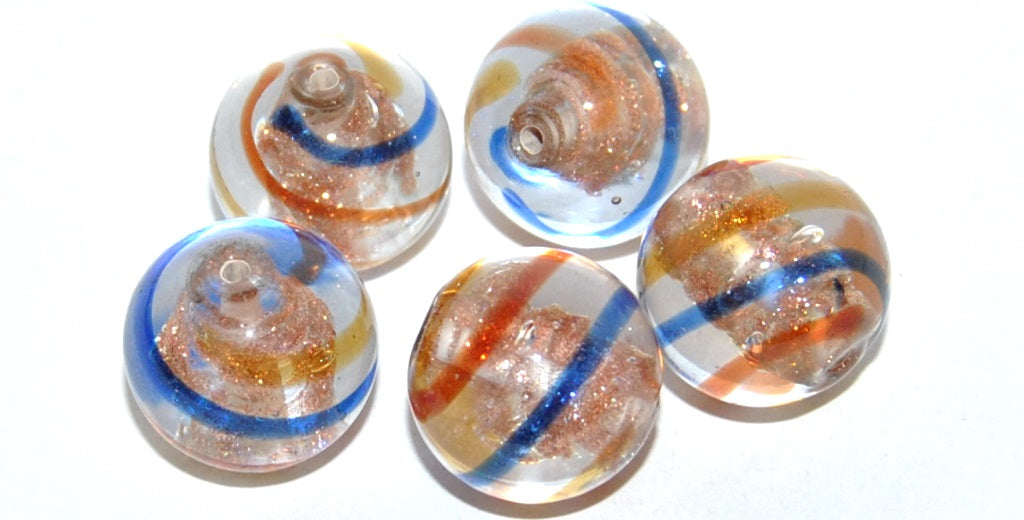 Rouns Ball Lampwork Glass Handmade Beads, (C), Glass, Czech Republic