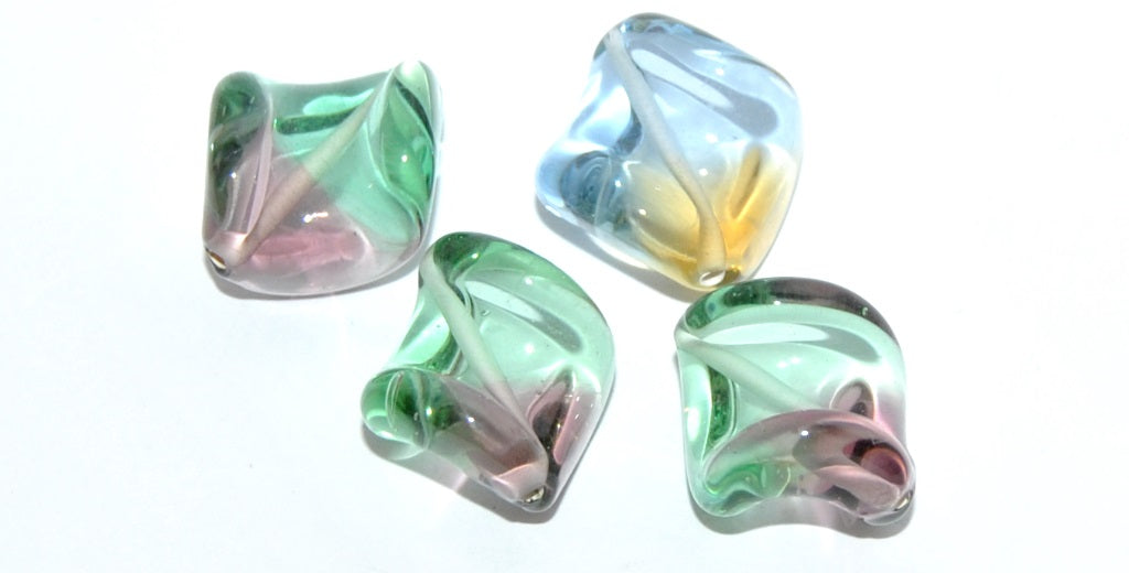 Leaf Lampwork Glass Handmade Beads, (I), Glass, Czech Republic