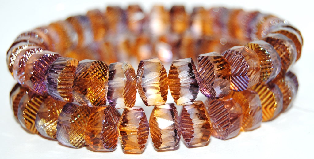 Faceted Cathedral Fire Polished Glass Beads, 48107 (48107), Glass, Czech Republic