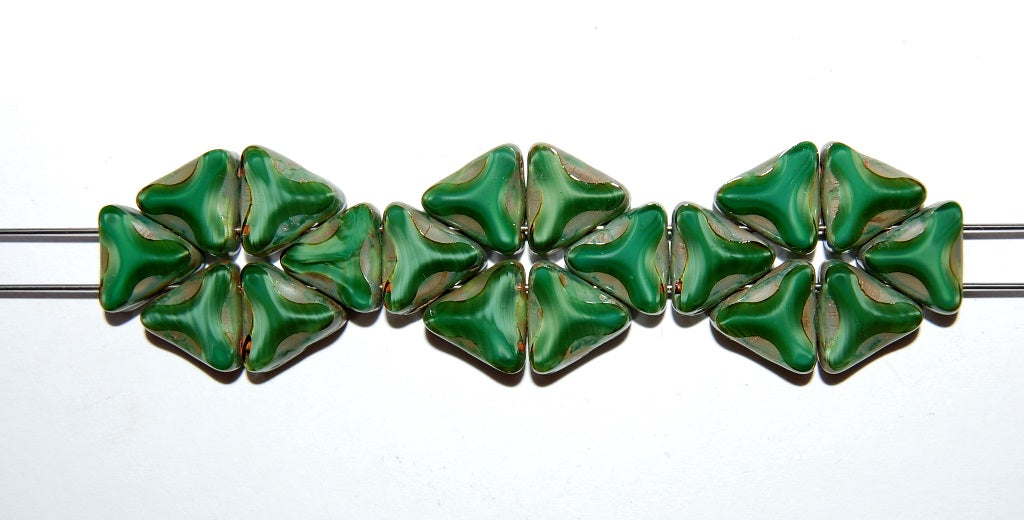 Table Cut Triangle Beads With 2 Holes, (2Hole 56100 43400), Glass, Czech Republic