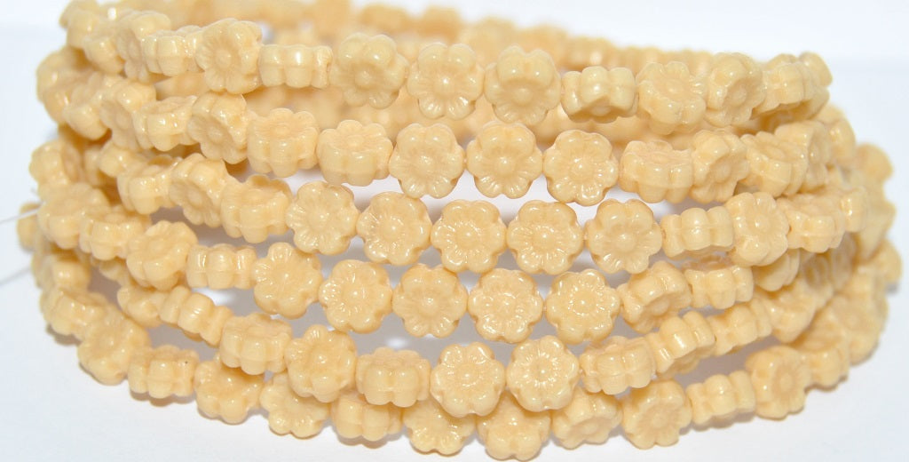 Hawaii Flower Pressed Glass Beads, 13010 (13010), Glass, Czech Republic