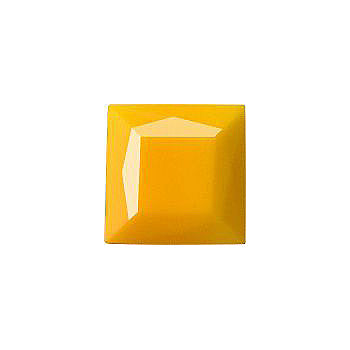 Square Faceted Pointed Back (Doublets) Crystal Glass Stone, Yellow 7 Opaque (93110), Czech Republic