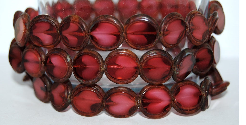 Table Cut Round Beads Eskooko, 6708 Travertin (6708 86800), Glass, Czech Republic