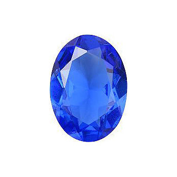 Oval Faceted Pointed Back (Doublets) Crystal Glass Stone, Blue 3 Transparent (30040), Czech Republic