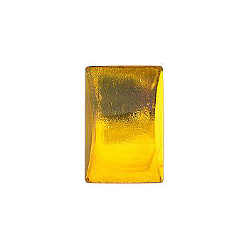 Rectangle Cabochons Flat Back Crystal Glass Stone, Yellow 10 Transparent With Gold Foil (90000-Gf), Czech Republic