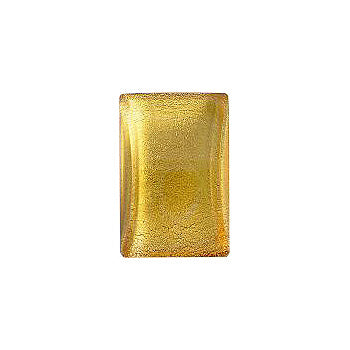 Rectangle Cabochons Flat Back Crystal Glass Stone, Yellow 11 With Silver (10019), Czech Republic