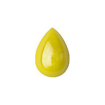 Pear Cabochons Flat Back Crystal Glass Stone, Yellow 10 Opaque With Blue Hematite (830120-Bh), Czech Republic
