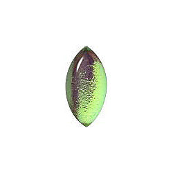 Navette Cabochons Flat Back Crystal Glass Stone, Light Green 7 Transparent With Ab (50580-Abb), Czech Republic