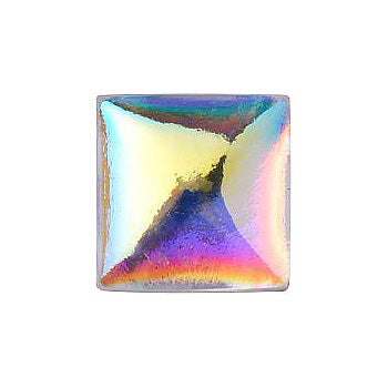 Square Cabochons Flat Back Crystal Glass Stone, White 8 Transparent With Ab (000300-Abt-Gf), Czech Republic