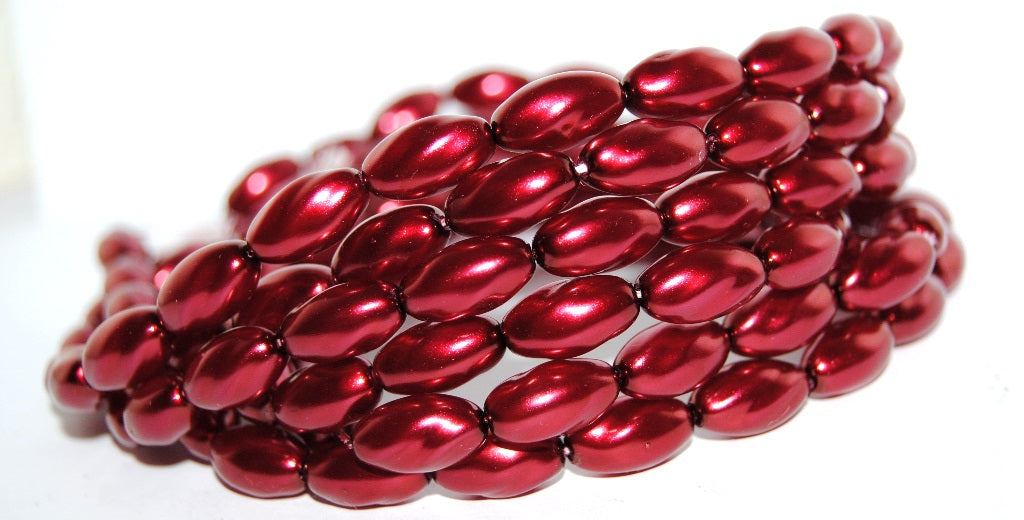 Olive Oval Pressed Glass Beads, 70499 (70499), Glass, Czech Republic