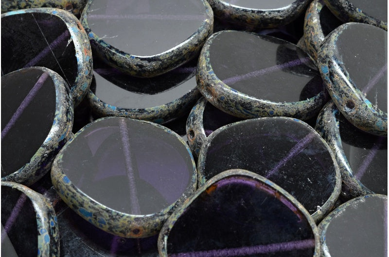 Table Cut 8 Edged Designed Beads, 20510 Travertin (20510 86800), Glass, Czech Republic