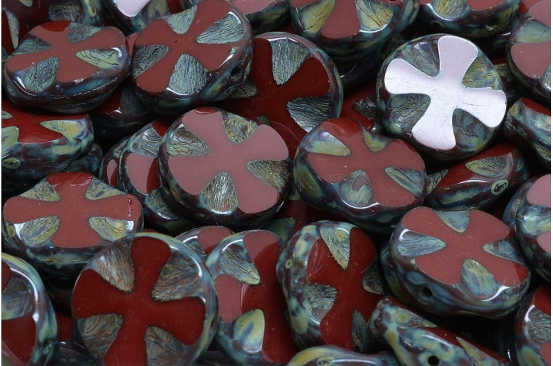 Table Cut Cross Beads, 93300 Stain Strong (93300 86805), Glass, Czech Republic