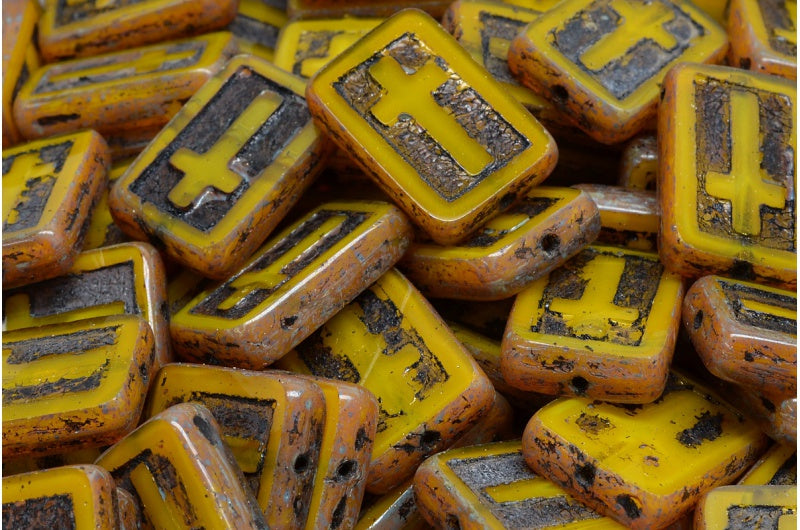 Table Cut Cross Beads, 81230 Travertin 46441 (81230 86800 46441), Glass, Czech Republic