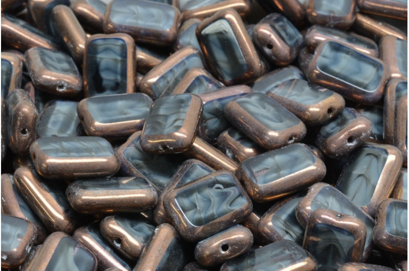 Table Cut Rectangle Beads, 26407 Bronze (26407 14415), Glass, Czech Republic