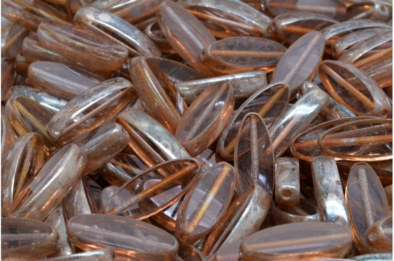 Table Cut Ship Flat Beads, Transparent Light Amethyst 43400 (20020 43400), Glass, Czech Republic
