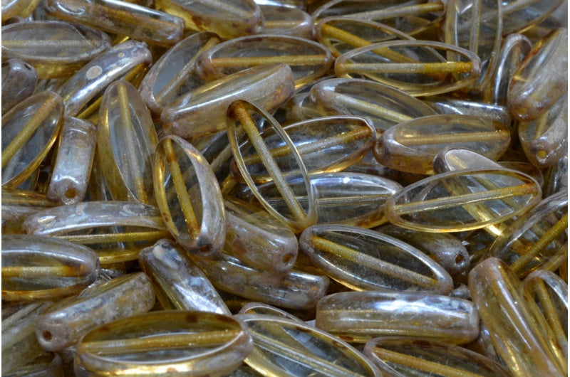 Table Cut Ship Flat Beads, Transparent Blue 43400 (30010 43400), Glass, Czech Republic