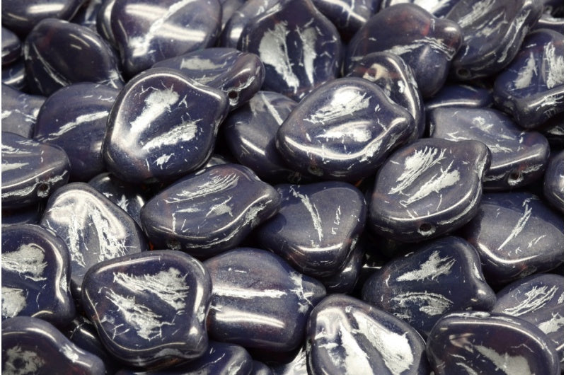 牡丹の花びらビーズ、21010 シルバーライン (21010-54301)、ガラス、チェコ共和国