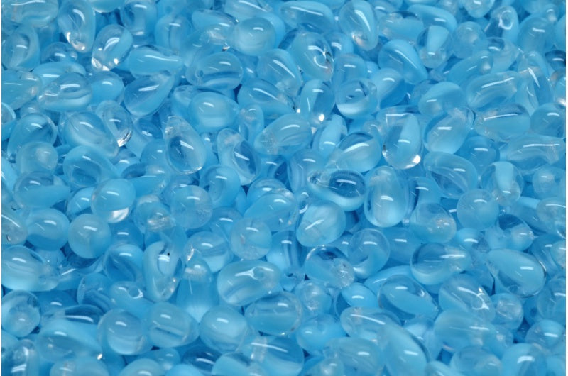 ドロップビーズ、ブルー(R0641)、ガラス、チェコ共和国