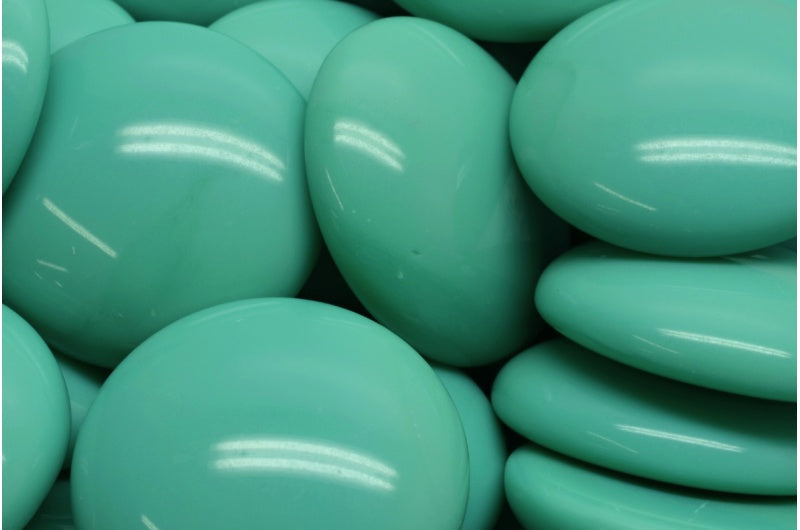 カボションビーズ、ターコイズ(63130)、ガラス、チェコ共和国