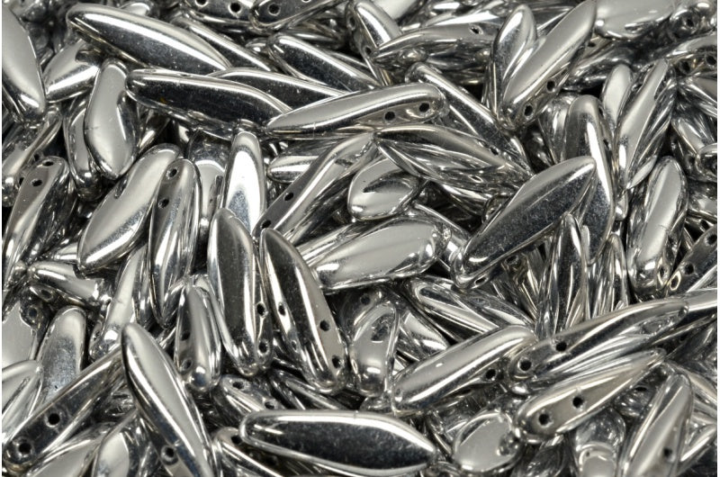 2穴ダガービーズ、クリスタル 27003 (00030-27003)、ガラス、チェコ共和国