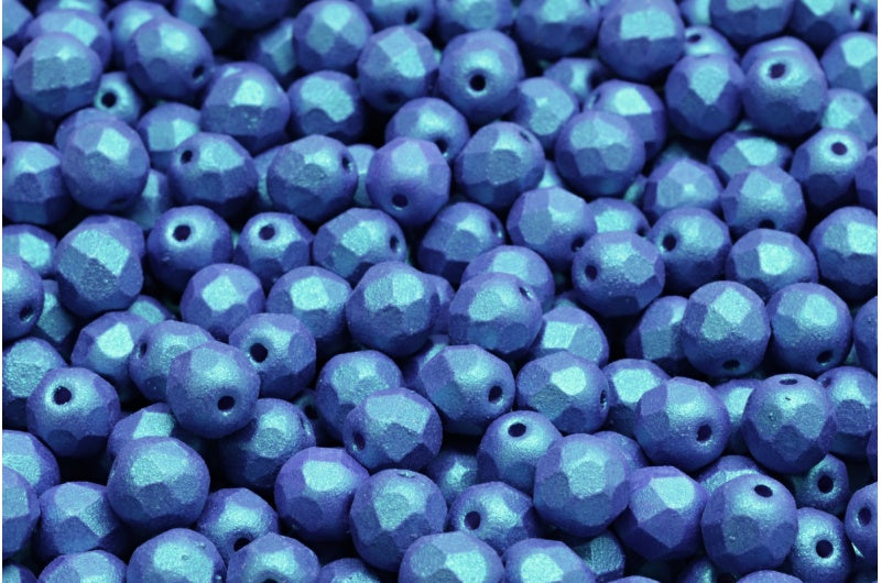 ファセット加工ビーズ ラウンド ホワイト 24510 (02010-24510)、ボヘミアクリスタルガラス、チェコ共和国