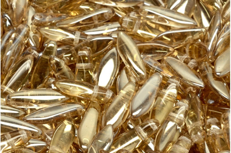 2穴ダガービーズ、クリスタル 23501 (00030-23501)、ガラス、チェコ共和国