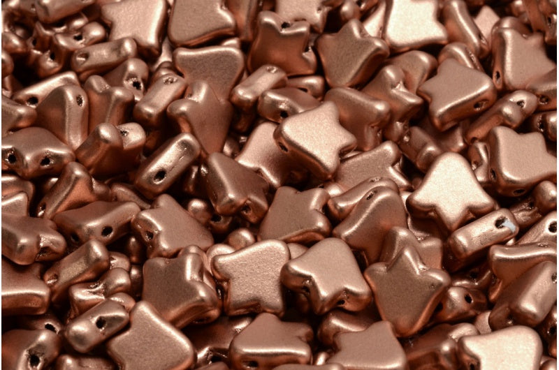 2穴フラットチューリップベルビーズ、クリスタルライトヴィンテージ銅(00030-01770)、ガラス、チェコ共和国