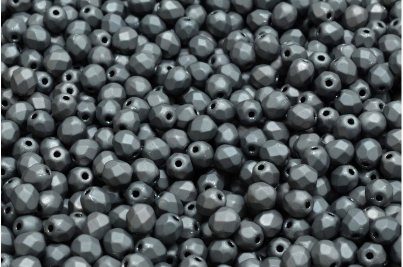 火抛光刻面珠圆形,黑色哑光 27400 (23980-84100-27400),波西米亚水晶玻璃,捷克共和国