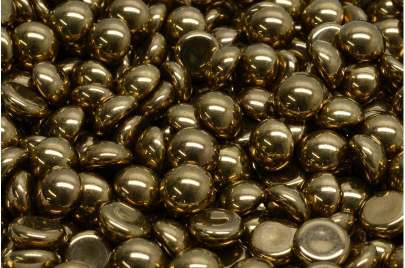 カボションビーズ、ブラックブラス(23980-90215)、ガラス、チェコ共和国