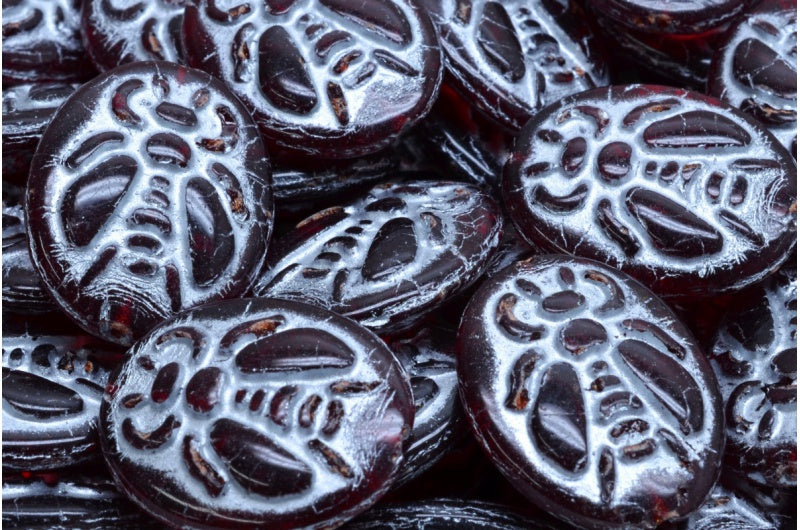 蜜蜂珠,透明红银内衬 (90100-54301),玻璃,捷克共和国