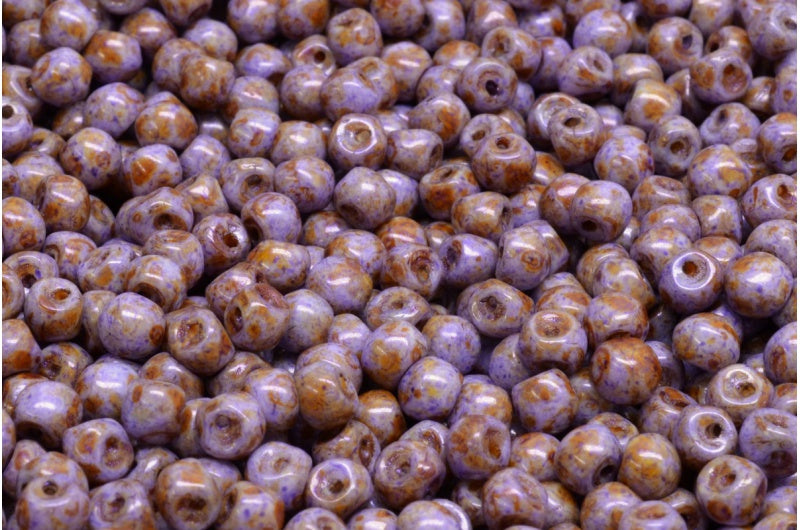 Mushroom Button Beads, White 65328 (02010-65328), Glass, Czech Republic