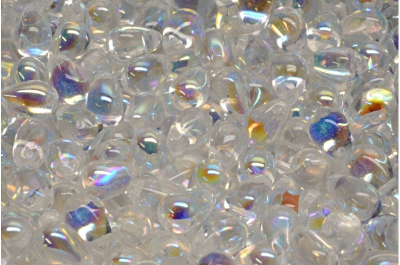 ドロップビーズ、クリスタルAb(00030-28701)、ガラス、チェコ共和国