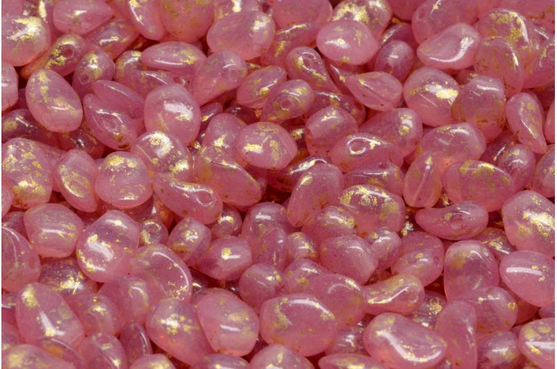 Tulip Petal Beads, Crystal 20008 Gold Splash (00030-20008-94401), Glass, Czech Republic