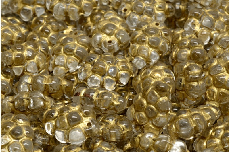 グレープビーズ、クリスタルゴールドライン(00030-54302)、ガラス、チェコ共和国