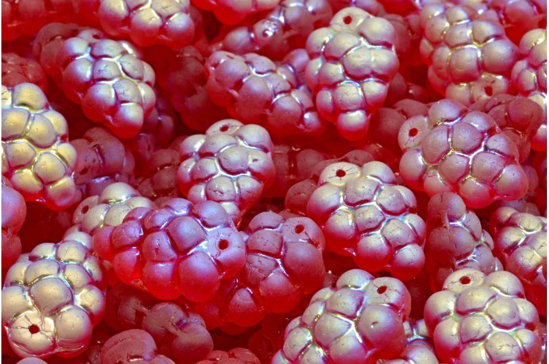 Grape Beads, Ruby Red Matte Ab (90080-84100-28701), Glass, Czech Republic